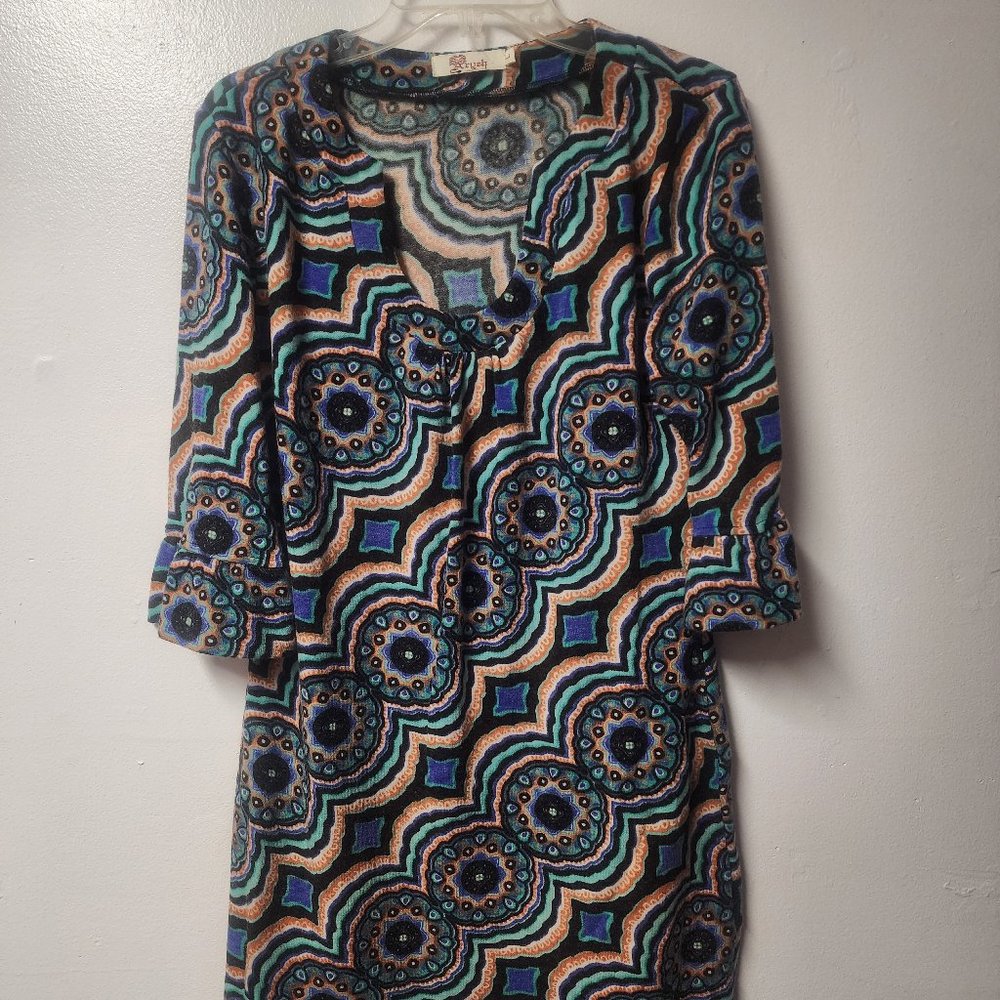 Aryeh by Anthropologie multicolor acrylic blend dress Large Casual Vibrant Boho